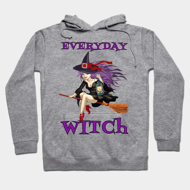 Everyday Witch Funny Halloween Wiccan Mystery Magic Gift Hoodie by klimentina